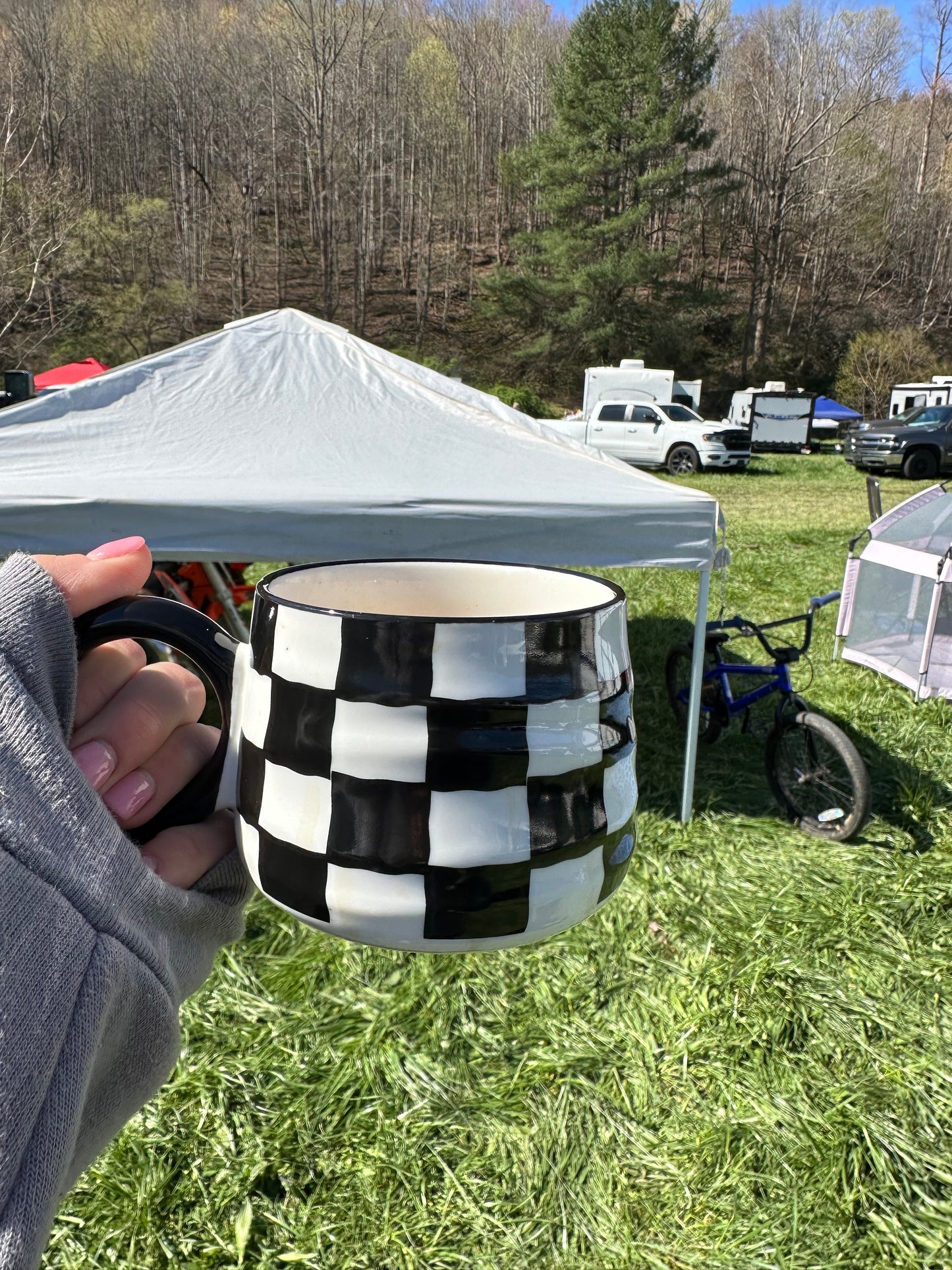 Black and White Checkered Mugs