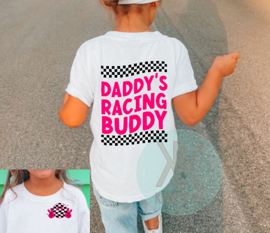 Daddy's Racing Buddy In Pink, Racing Buddy, Motocross Shirt, Moto Shirt, Dirt Bike Shirt, Derby Shirt, Racing Toddler Shirt, Racing Youth Shirt