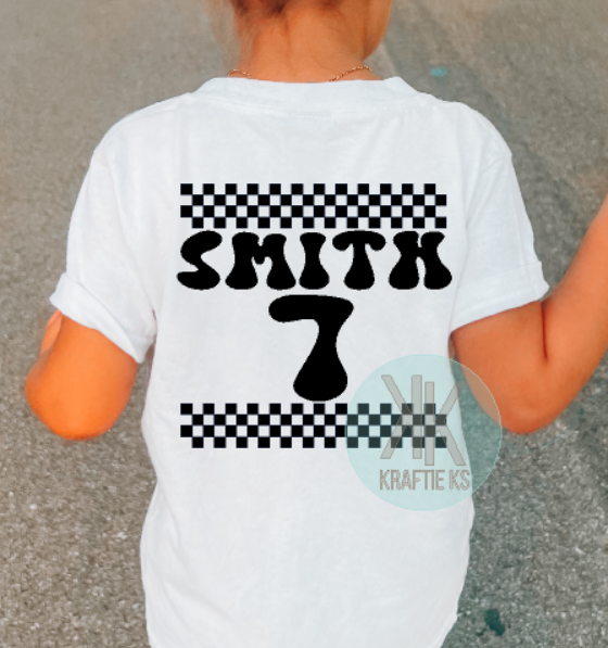 Youth Retro Custom Name and Number Shirt