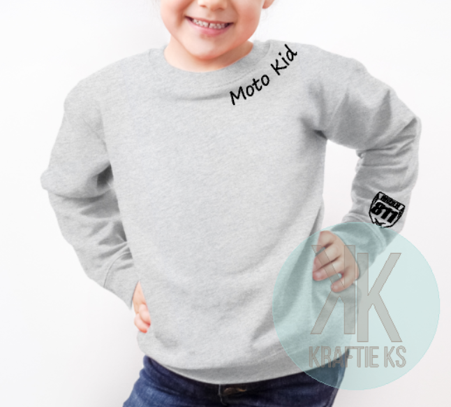 Youth Racing Sweatshirt with Custom Number Plate