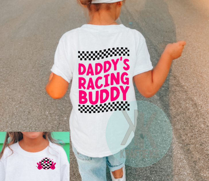 Daddy's Racing Buddy In Pink, Racing Buddy, Motocross Shirt, Moto Shirt, Dirt Bike Shirt, Derby Shirt, Racing Toddler Shirt, Racing Youth Shirt