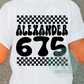 Toddler Retro Custom Name and Number Shirt