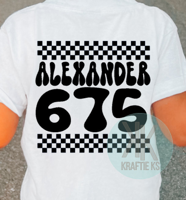 Toddler Retro Custom Name and Number Shirt