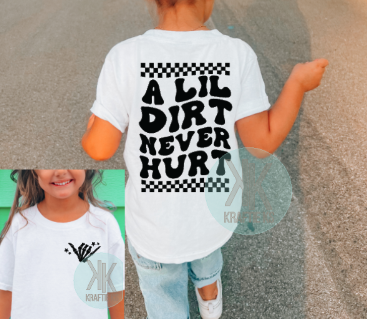 a little dirt never hurt, toddler moto shirt, motocross shirt,  racing shirt, dirt bike shirt, quad shirt, toddler and youth shirt 