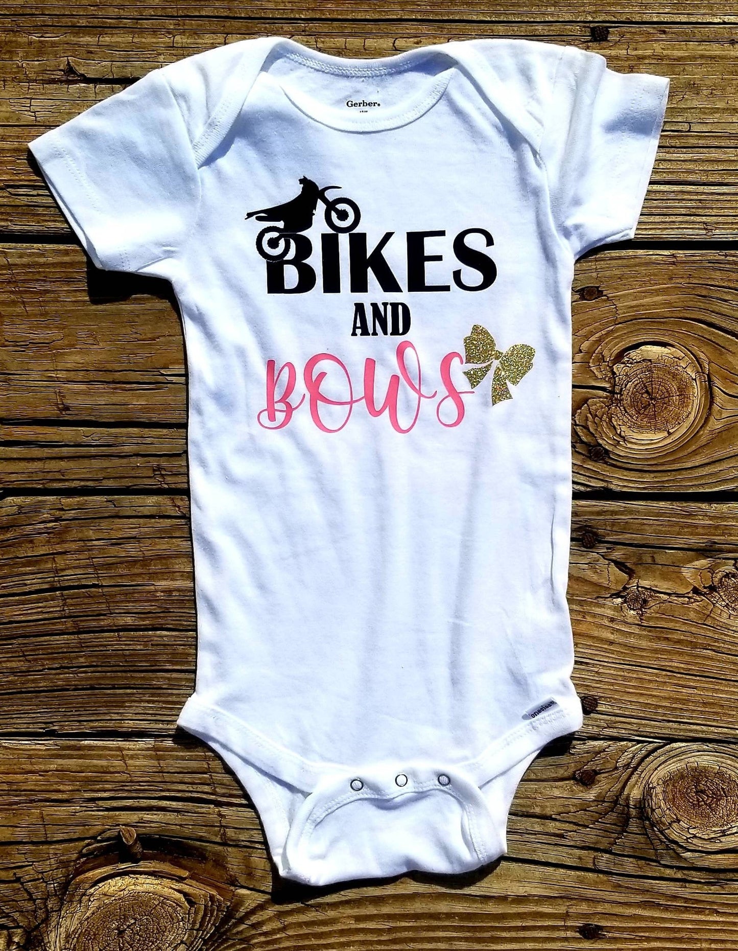 Dirt Bikes and Bows Onesie